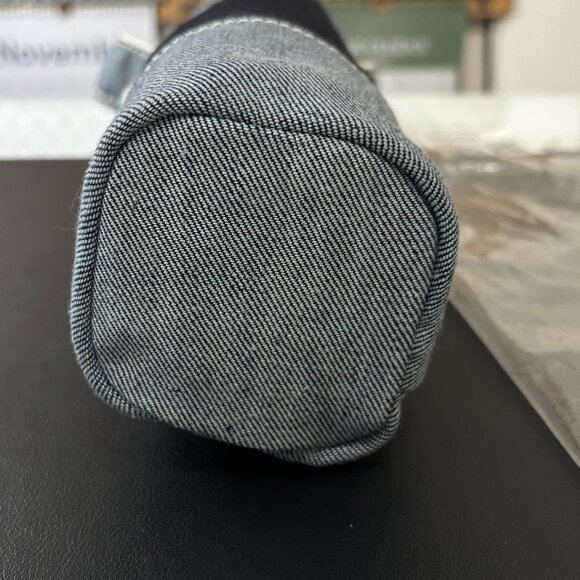 Brand New LANDS' END Two Tone Blue Denim Wine Tote Caddy Bag, For 1 Bottle - Picture 7 of 12